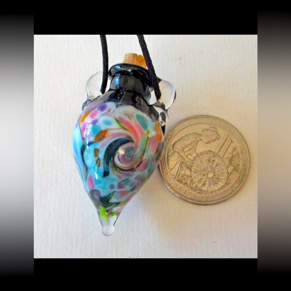 Lamp work glass necklace. Conversation piece!